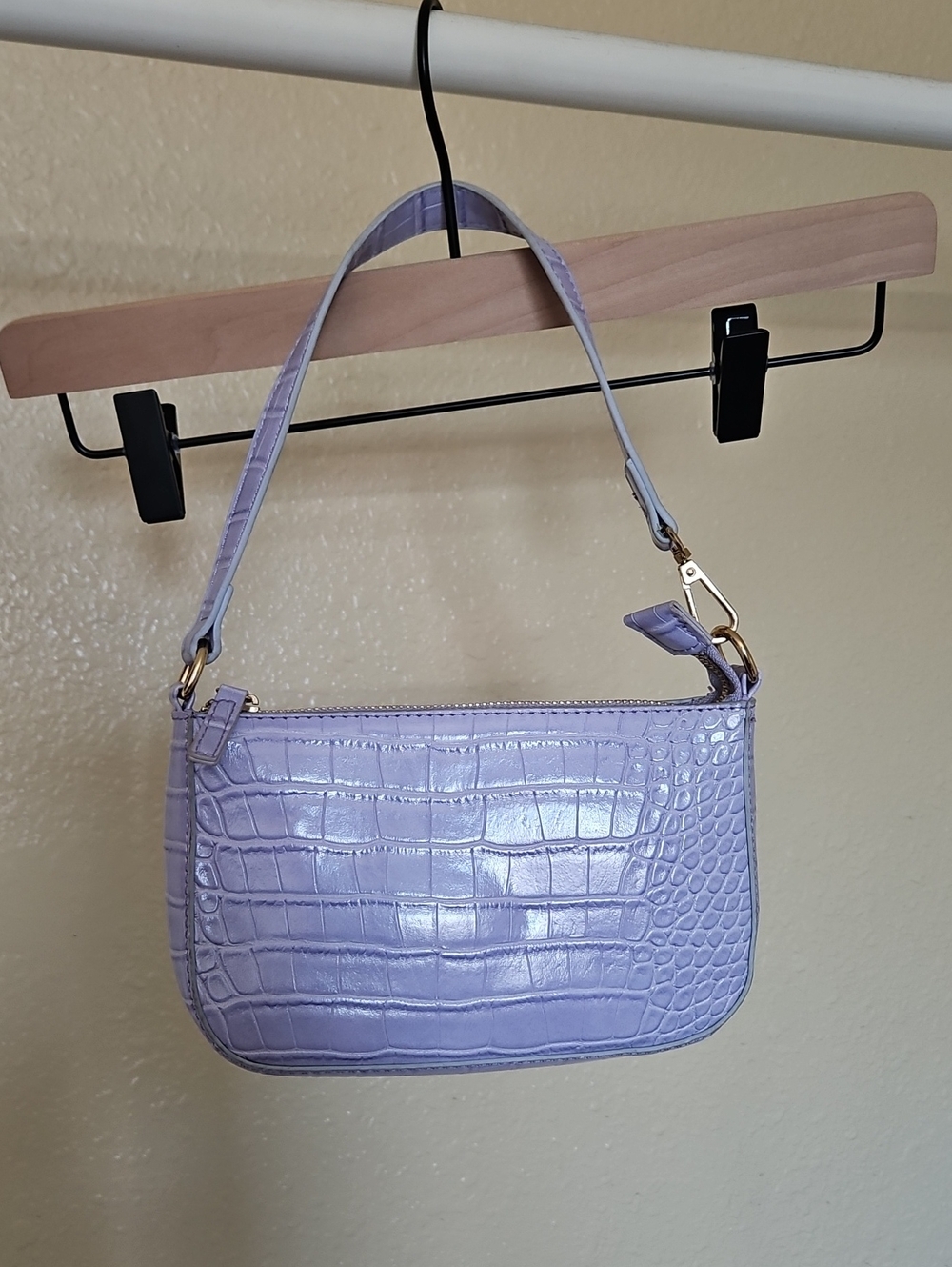Olivia Miller Lavender Croc-Embossed Shoulder Bag - Women